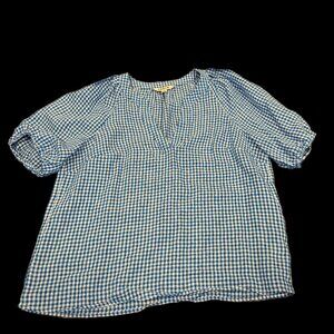 Boden Linen Short Sleeve Peasant Top Sz. 12